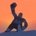 Everfrost Peaks - Giant statue at dawn