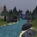 Nedarias Landing - River with waterfall